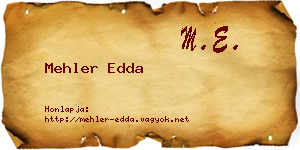 Mehler Edda névjegykártya
